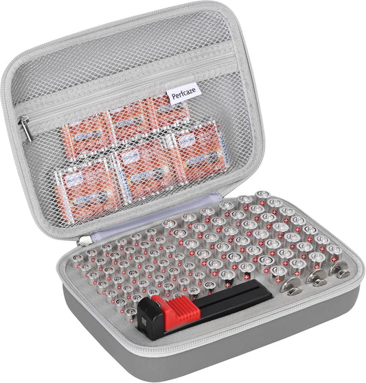 3 Pack 88 Battery Storage Case for AA AAA Button Cells, Battery Organizer Case, for Batteries Variety Batteries Mesh