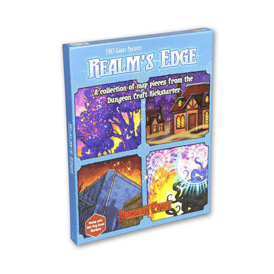 DUNGEON CRAFT Realm's Edge Book by 1985 Games - Immersive Dungeon Game with Dry Erase Maps for Endless Adventures - Water Resistant Game with Loose Leaf Inside a Custom Box & DND Map