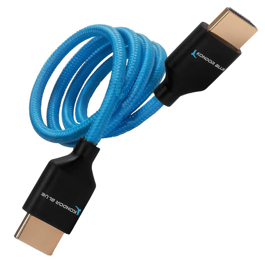 2' 2.0 4K 60Hz 18Gbps, 3D, KONDOR BLUE | Full HDMI Straight Braided Cable | Type A Male to Male, HDR, Reinforced |