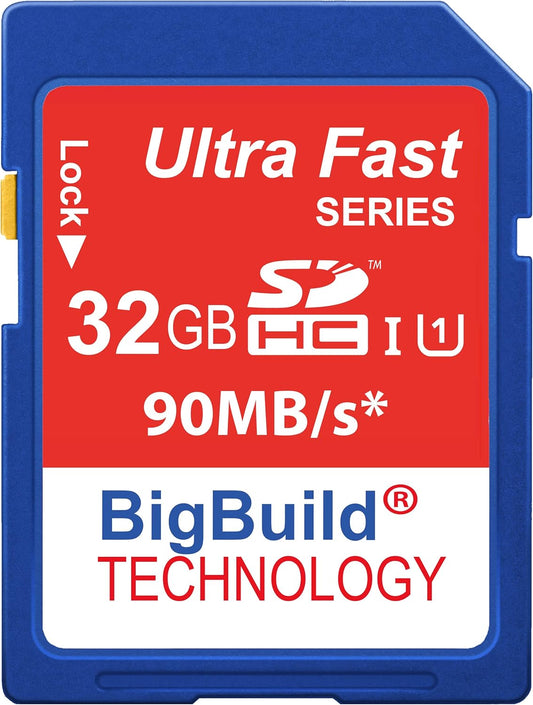 BigBuild Technology 32GB 90MB/s FZ101, FZ45, FZ55 Ultra Fast SDHC Memory Card Compatible with Kodak PIXPRO Camera