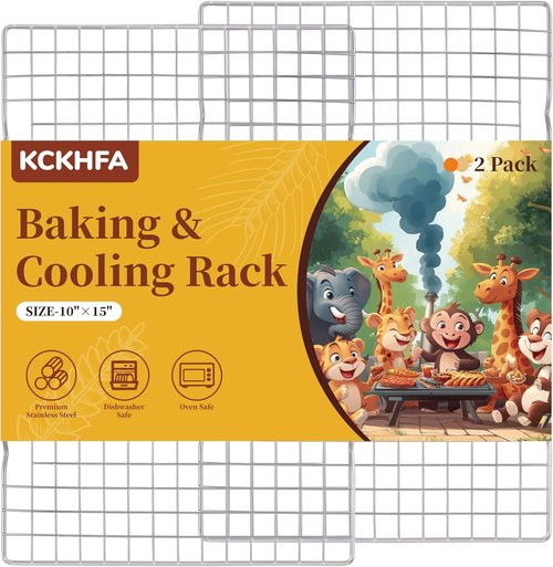 2PCS Stainless Steel Cooling Racks by [Brand Name] - 10" x 15" Oven & Dishwasher Safe for Baking, Grilling, Roasting