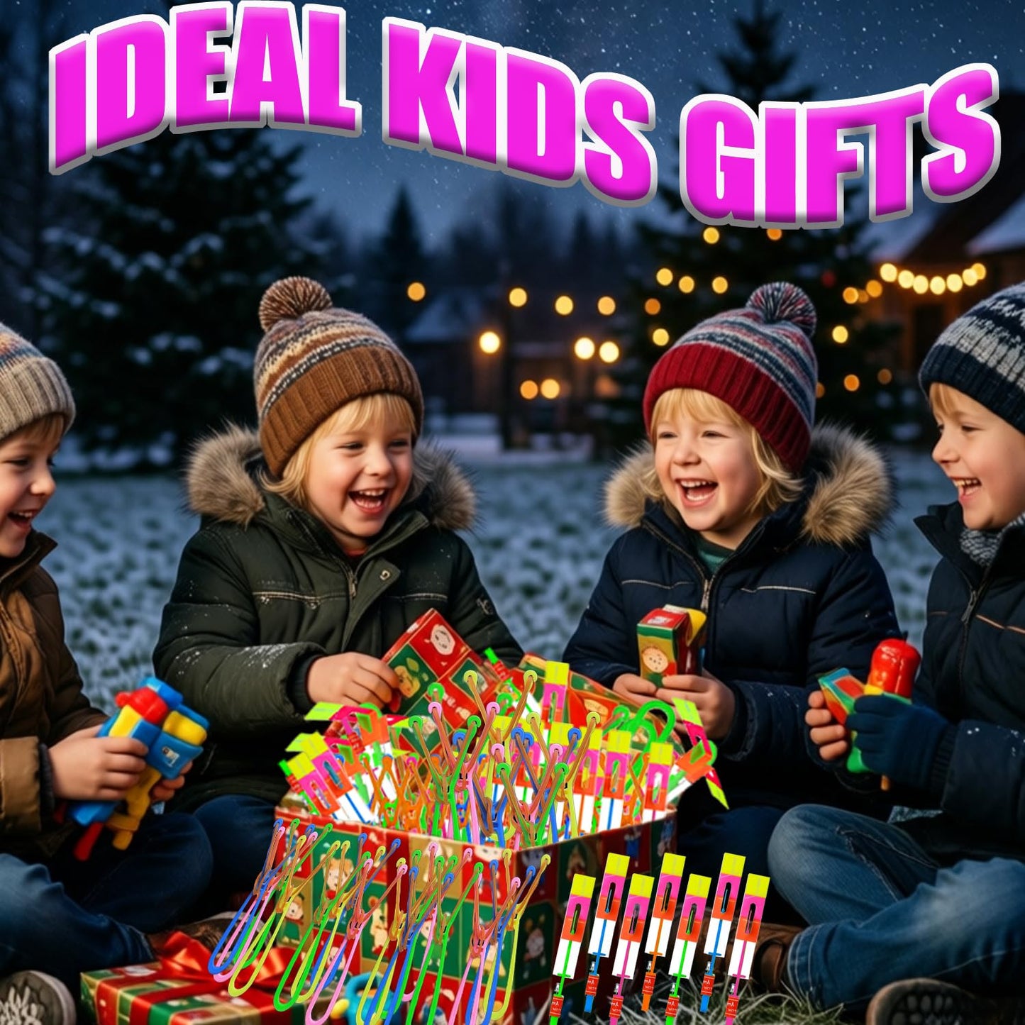 44 Sets Slingshot for Kids,Light Up Flying Toys,Glow In The Dark Party Supplies,Camping Essentials,Beach,Outdoor Games,Outside Toys,Valentines Day Gifts,Classroom Prizes,Party Favors for Kids 8-12 4-8