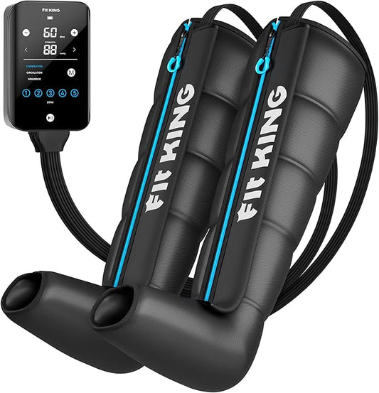FIT KING Cordless Recovery System, Professional Air Compression Massager, Reduces Muscle Pain and Improves Circulation, Warm-up and Fast Recovery for Athletes, Customized Zone Massage Optional (Large)