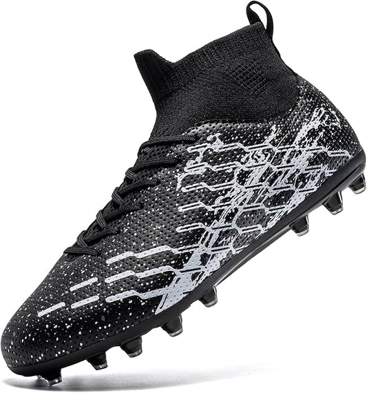 Unisex Soccer Cleats Lightweight No-Tie Lacing System Multi-Surface Football Shoes with Ankle Support for Beginners to Advanced Players