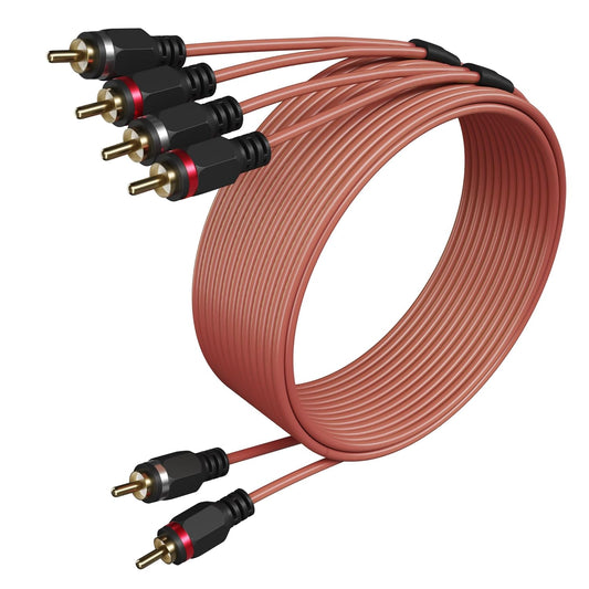 2 4 25 to Channel Male RCA Car Audio Cable Ft, Bi-Directional Y Splitter RCA Adapter Interconnect Cord, OFC Shielded