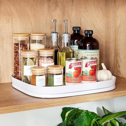 YouCopia MagicTrack Rectangle Turntable, Lazy Susan Max Cabinet Organizer
