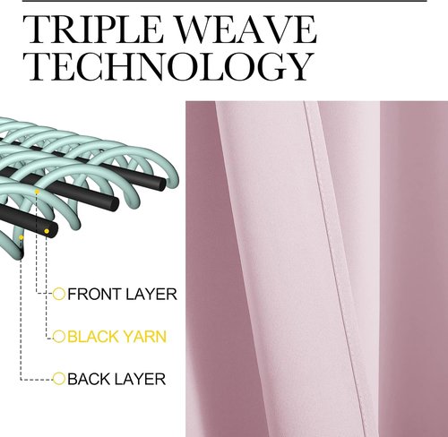 NICETOWN Blackout Curtains - Thermal Insulated Grommet Panels for Girls Room | Lavender Pink, 34 x 84 Inches
