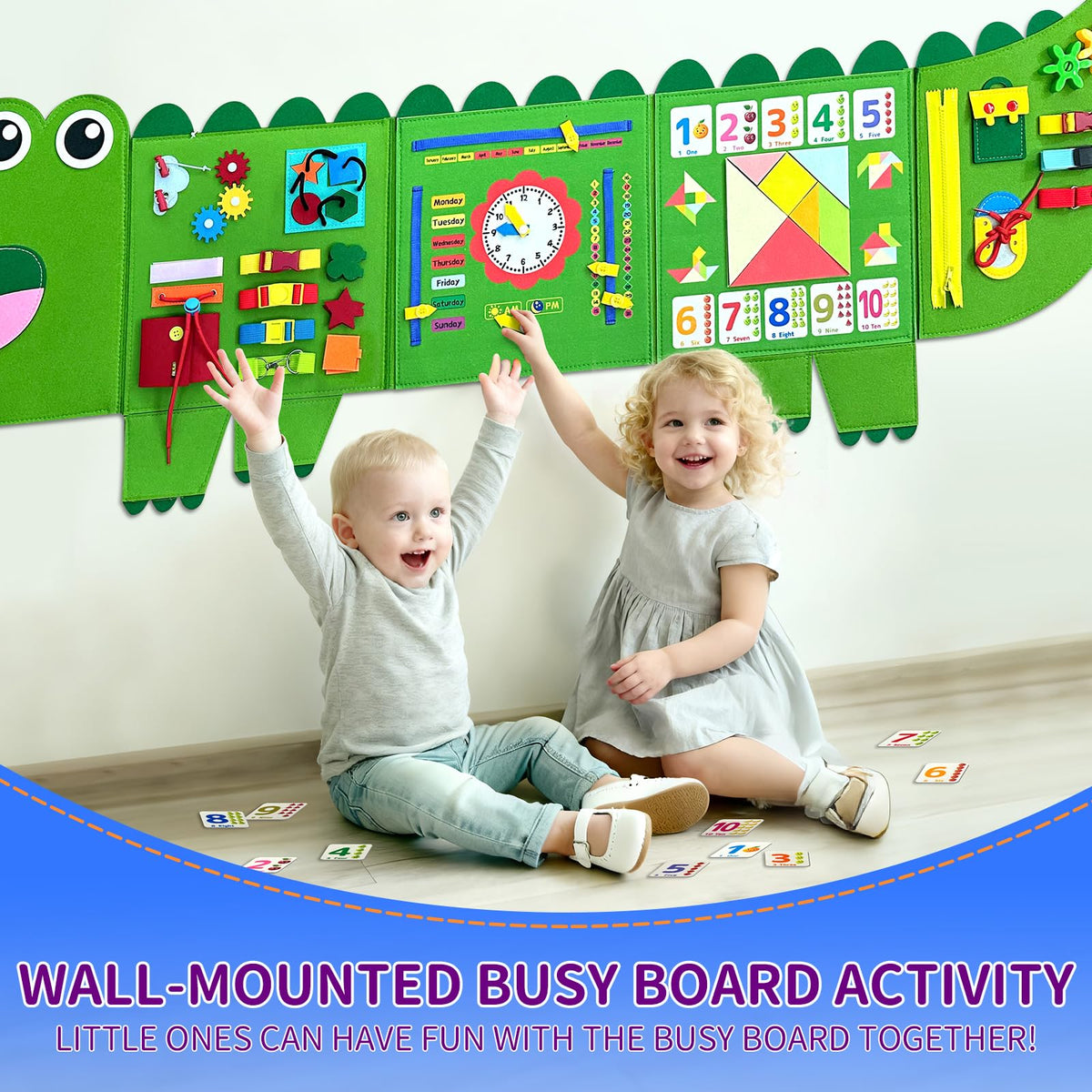 Busy Board Montessori Busy Board, Sensory Wall Activity Board- Toddlers Montessori Toys，Learning & Educational Panel Center for Kids Age 3+，Perfect Gift for Boys & Girls (Birthday, Christmas)