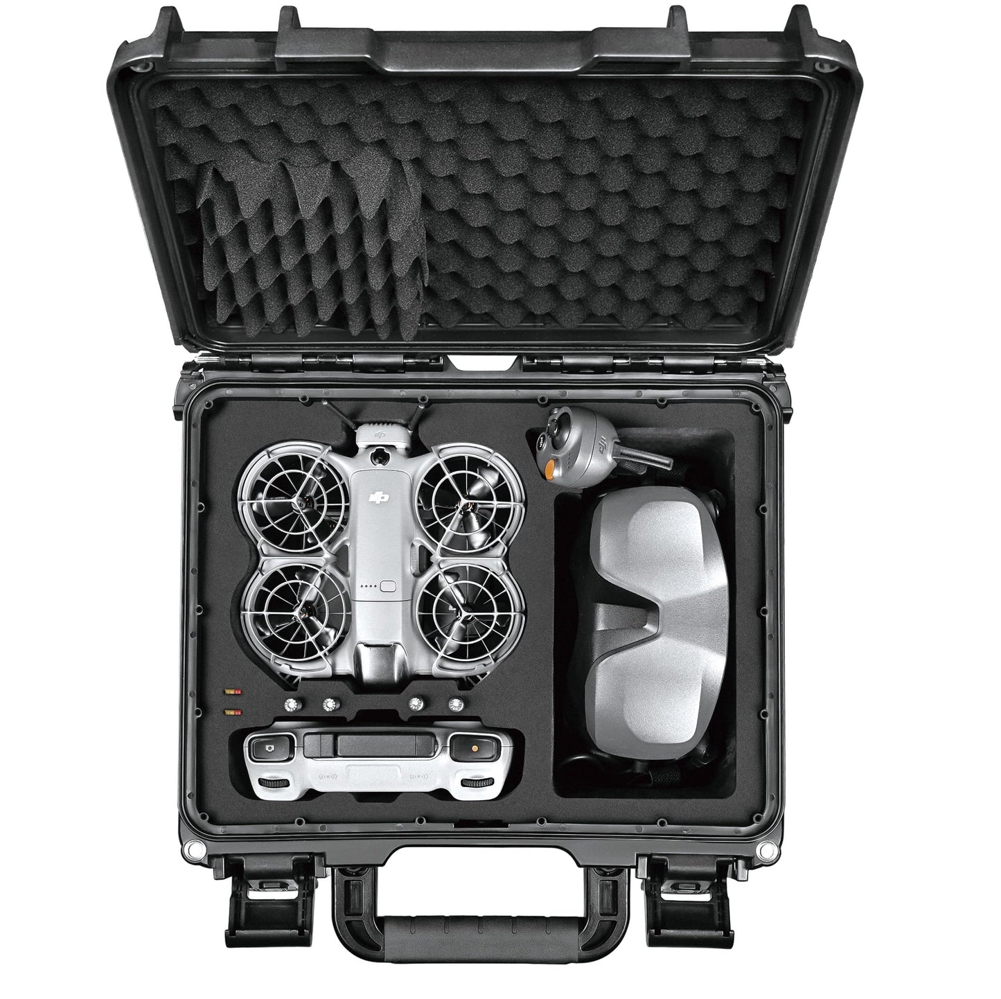 Lekufee Waterproof Hard Carrying Case for DJI Neo 2 Drone, Fly More Combo, DJI RC 2, RC N3, Goggles N3/3, RC Motion 3, and Accessories(Case Only)