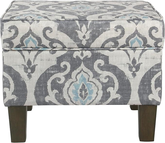 Spatial Order Home Decor | Dinah Collection Modern Storage Ottoman | Ottoman with Storage for Living Room & Bedroom(Blue Slate)