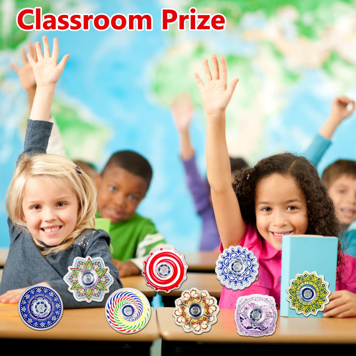 40 Pack Bohemian Fidget Spinner Toys Bulk, Mini Fidget Spinners for Kids Adults, Valentines Day Gifts Anxiety Toys Stress Relief Fidgets Easter Christmas Basket Stuffers Classroom Prizes