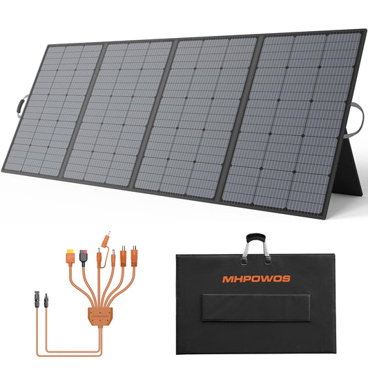 400W Portable Solar Panel, Lightweight Foldable Solar Panels Complete with an Adjustable Kickstand, IP67 Waterproof Solar Charger for Outdoor Camping, Portable Power Station, Motorhome, RV