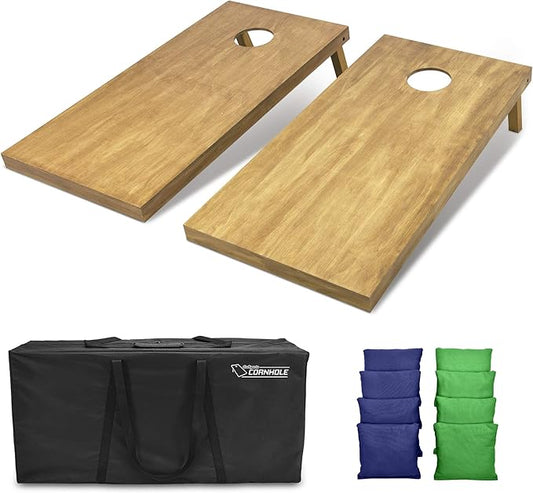 GoSports 4 ft x 2 ft Regulation Size Wooden Cornhole Boards Set - Includes Carrying Case - Full Regulation Size Bean Bag Toss Boards