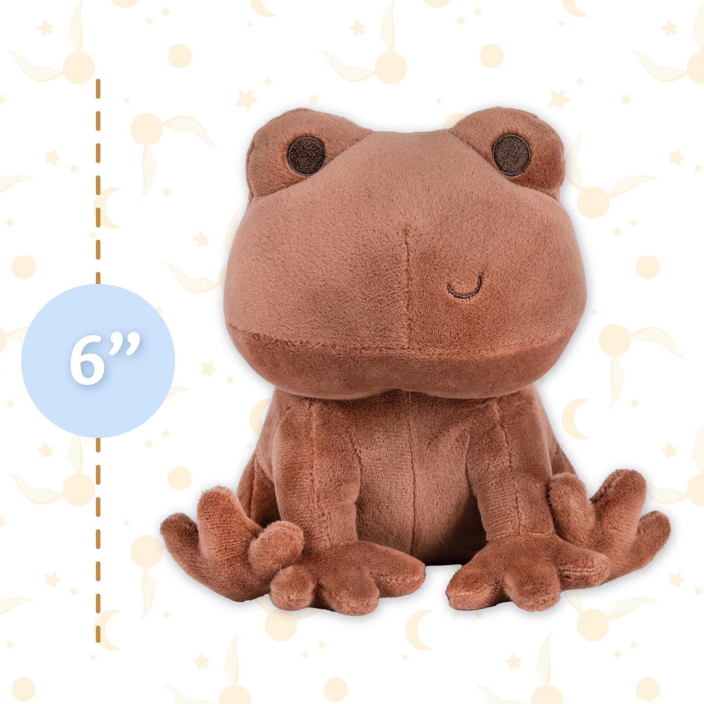 Kids Preferred Harry Potter Chocolate Frog Plush Stuffed Animal with Embroidered Details, Brown Minky Fabric, and Beans in Bottom, Hogwarts Collectible for Babies, Toddlers, and Kids, 6 Inches