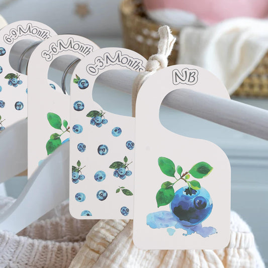 Blueberry Theme Baby Closet Dividers - Berry Baby Clothes Nursery Size Organizer,Nursery Closet Dividers Newborn-24 Months (Blueberry)