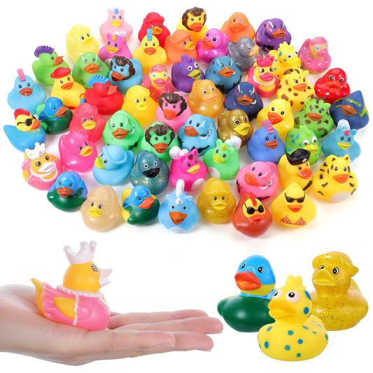30Pcs Rubber Ducks Assorted Plastic Bulk Rubber Duck for Cruise Ducks Ducking Bath Pool Toys Mailbox Duck Party Favors Cruise Ships Hiding Classroom Exchange Gifts for Kids Teens