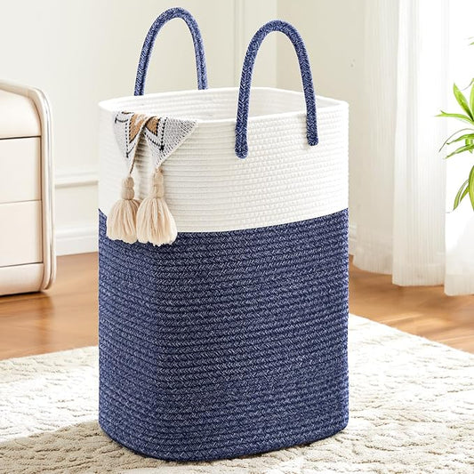 Artfeel Laundry Basket,Woven Cotton Rope Laundry Hamper,80L Versatile Storage for Dirty Clothes,Baby Toys,and Blankets in Bathroom, Nursery,and Living Room