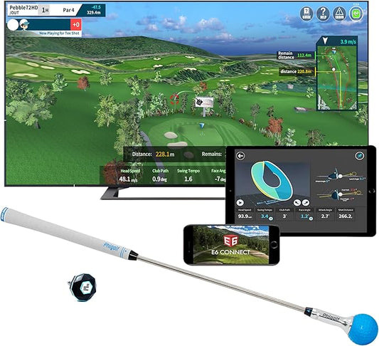 PHIGOLF Home Golf Game Simulator: Enjoy Interactive Golf with Motion Sensor & Swing Stick for Indoor & Outdoor Fun ??38,000+ Courses Worldwide, Compatible with Android, iOS, APP & E6 Connect