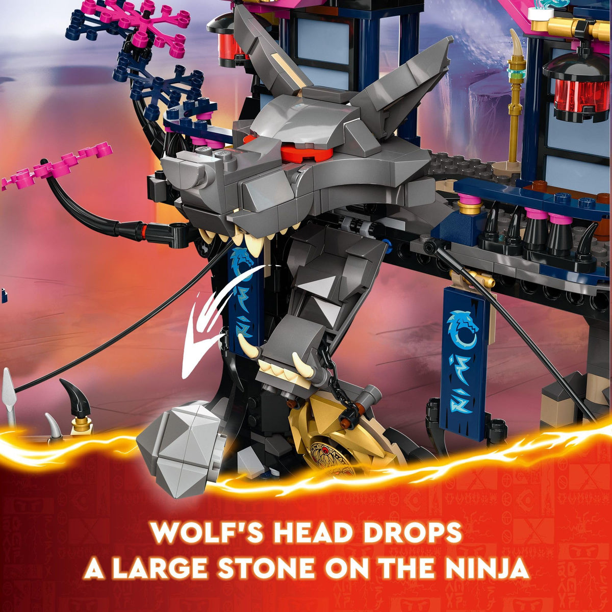 LEGO Ninjago Wolf Mask Shadow Dojo Building Toy - Pretend Play Ninja Figures & Playset - Toys for Boys & Girls, Ages 9+ Years - W/ 8 Minifigures - 71813