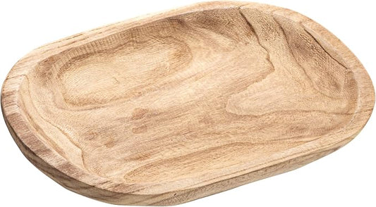 Bloomingville Hand-Carved Paulownia Wood Bowl, Natural
