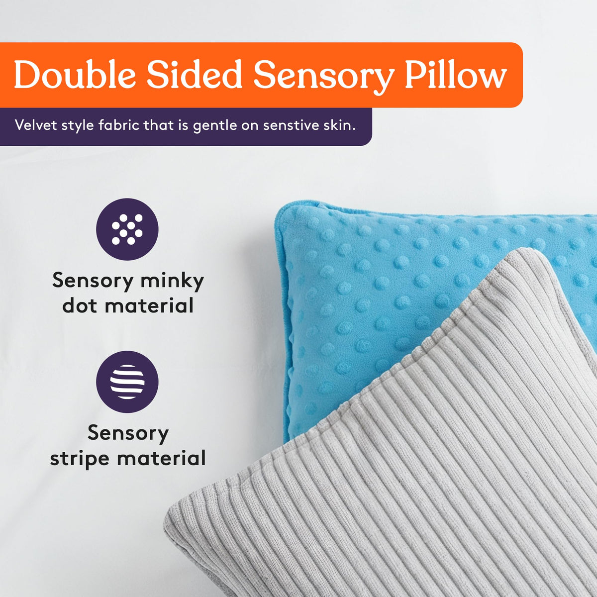 Special Supplies Vibrating Pillow Sensory Pressure Activated for Kids and Adults, 12” Plush Minky Soft Cover, Textured Therapy Stimulation Bumps-Vibrations, Music & Voice Recording (Blue)