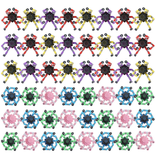48Pcs Transformable Fidget Spinners Toys- Deformable Fingertip Gyro Stress Relief Sensory Toys, Easter Party Favors & Birthday Gifts for Kids Adults Boys Girls