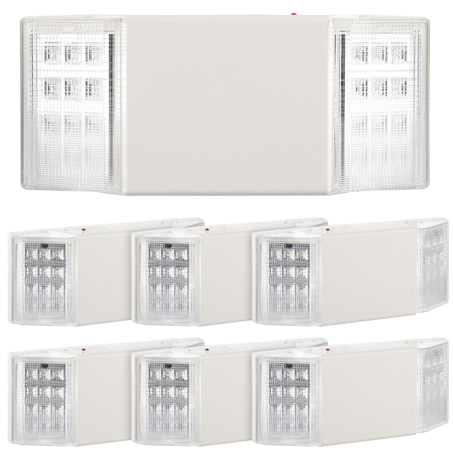 Baquler 8 Pack LED Emergency Lights for Business with Battery Backup, Commercial LED Emergency Square Lighting Wall Mount, Ac 120/277V, Hard Wired, Fire Resistant, Ul Certified