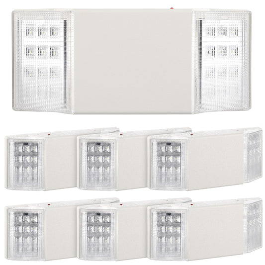 Baquler 8 Pack LED Emergency Lights for Business with Battery Backup, Commercial LED Emergency Square Lighting Wall Mount, Ac 120/277V, Hard Wired, Fire Resistant, Ul Certified