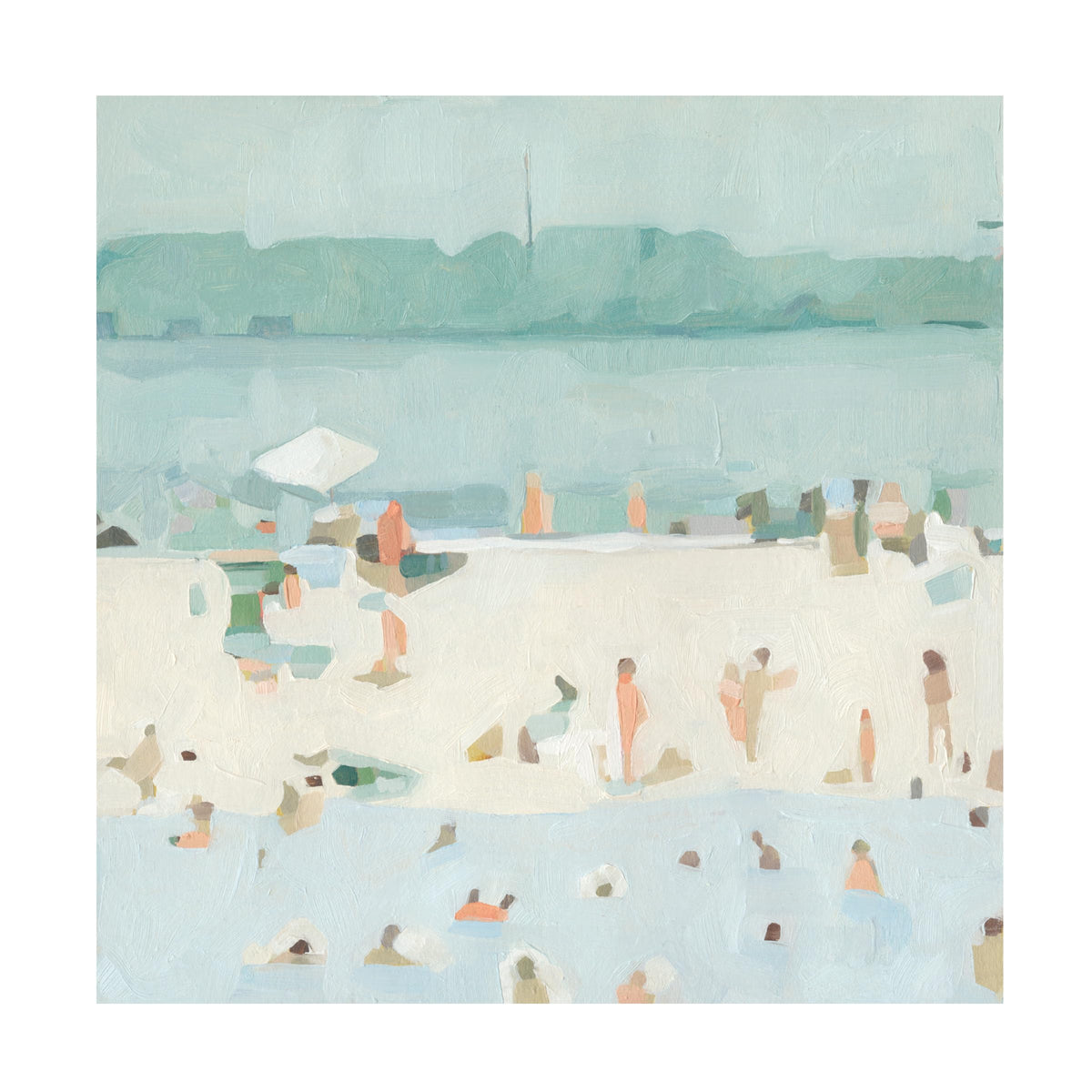 Wrapped Canvas Wall Art - Emma Scarvey 'Sea Glass Sandbar I' Wall Art for Living Room, Bedroom, or Office Décor - 24x24