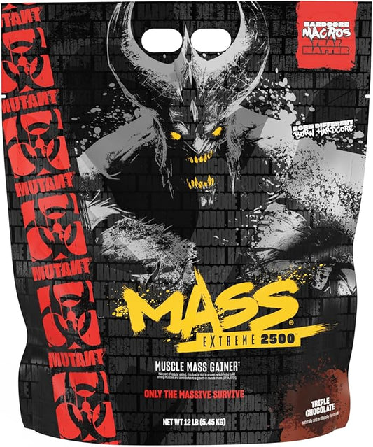 Mutant Mass Extreme Gainer ??Whey Protein Powder ??Build Muscle Size and Strength ??High Density Clean Calories (Triple Chocolate, 12 lbs)