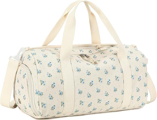 Duffle Bag for Gym Sports Women Girls Workout Travel Bag Weekender with Shoe Compartment and Wet Pocket