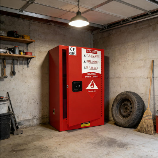 40 Gallon Hazardous Storage Cabinet, 38''x 28'' x 23'' Propane Tank Storage Box, Heavy Duty Flammable Liquid Storage Cabinet Adjustable Shelf, Fireproof Flammable Cabient for Industrial Scientific