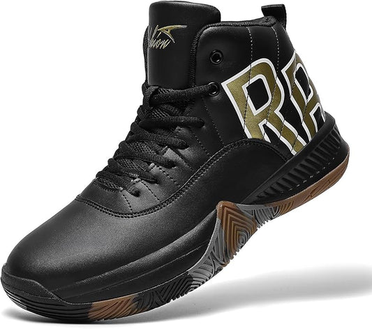ASHION Mens Basketball Shoes High Top Streetball Lightweight Outdoor Sneakers Cushioning Shoes for Sport Athletic Fitness