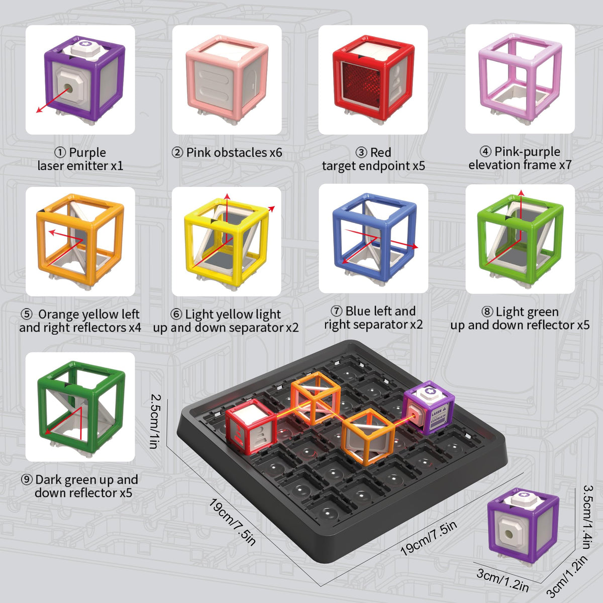 Laser Maze Reasoning Game Stem Toys for Ages 8-12, Puzzle Game with 60+ Challenging STEM Logic Toys, Educational Toy for 8 9 10 11 12 13 14 Year Old Boys, Kids Gift for Christmas/Easter/Birthday