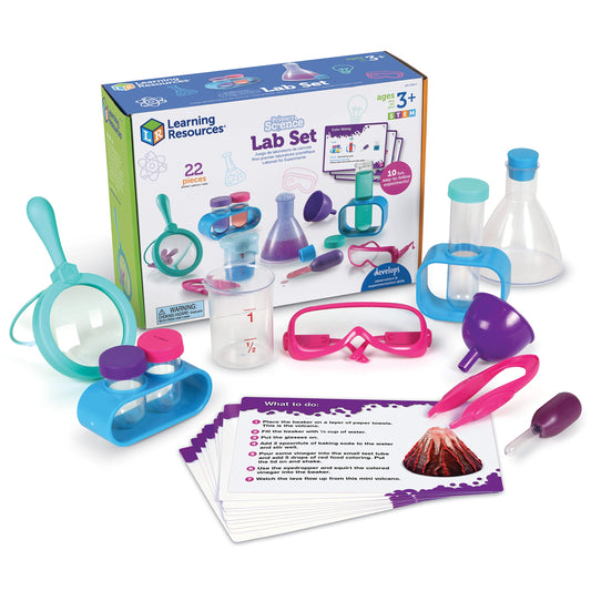 Learning Resources Primary Science Lab Set Pink - Experimentation and Observation for Kids, STEM Projects, Science Kits, Experiments, Pretend Play Scientists, Toddler Project Chemistry Toy