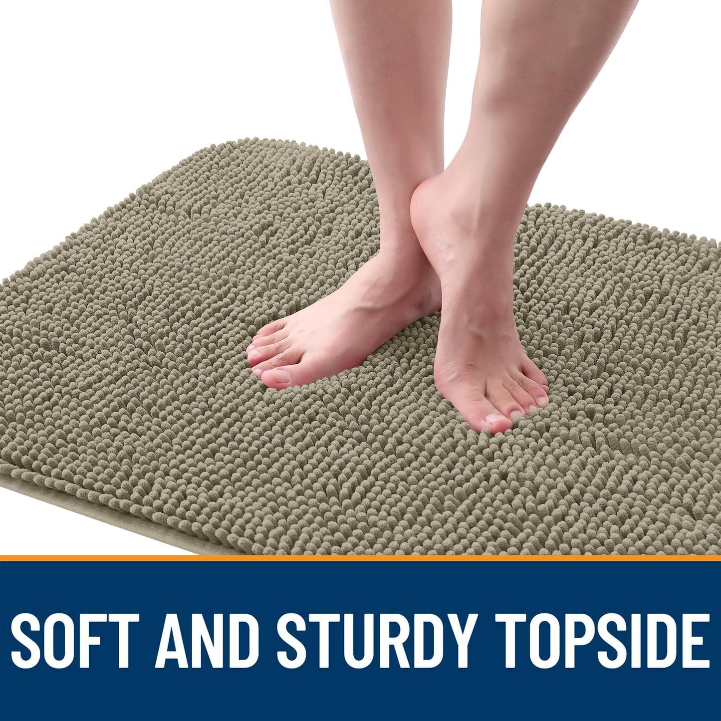 OLANLY Dog Door Mat - Absorbent Non-Slip Washable Doormat for Muddy Paws | 59x24 Warm Taupe