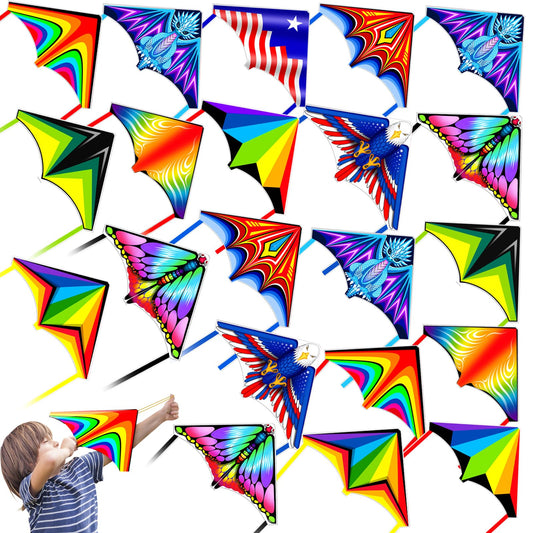 YongnKids 20 Pack Mini Kite for Kids Adult,Party Favors Finger Launcher Kites on Outdoor Indoor Toy Game Classroom Prizes Creative, Flying Kites Toys Birthday Gift for Boys Girls 3-5 4-8 Year