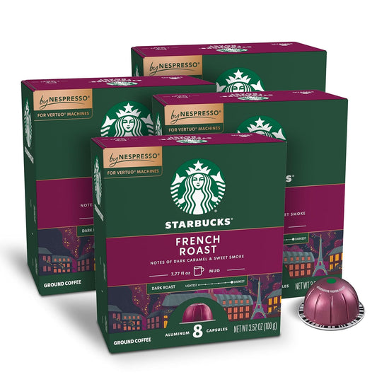 Starbucks by Nespresso Vertuo Coffee Pods - French Roast Dark Roast, 32-Count, Brews 7.8 Oz.