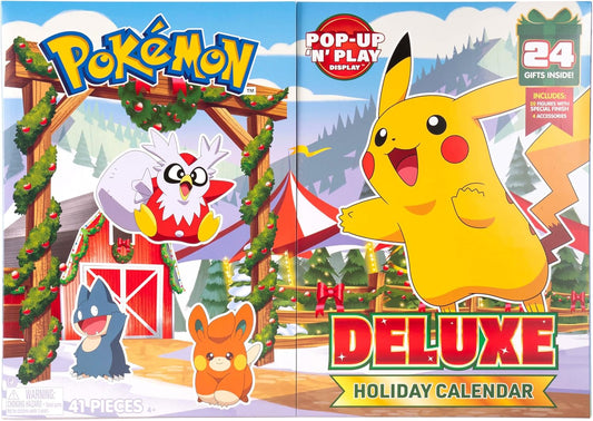 Pokémon Deluxe Advent Calendar 2025 - Multicolored Playset with 24 Christmas Figures & 4 Accessories for Kids 4+