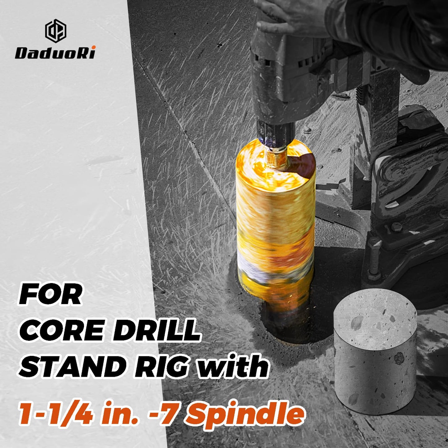 DaduoRi 6 Inch Wet Core Drill Bit, 6" Diameter x 14" Depth,1-1/4"-7 Thread, High-Performance Diamond Core Bits for Reinforced Concrete with Rebar, Masonry, Brick Block,Cement, Stucco, Stone (152mm)