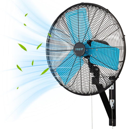 20 Inch Wall Mount Fan Oscillating High-Velocity Fans 5500 CFM, 3 Speed Industrial Wall Fan with 90°Horizontal 30°Tilt Oscillation for Warehouses, Workshops, Factories, Commercial Indoor Greenhouses