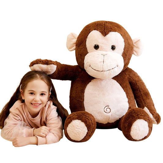IKASA Giant Monkey Stuffed Animal Plush Toy,Large Big Jumbo Soft Toys,30" Huge Size Cute Fluffy Plushy Fat Oversized Plushie,Gifts for Kids Girls Boys
