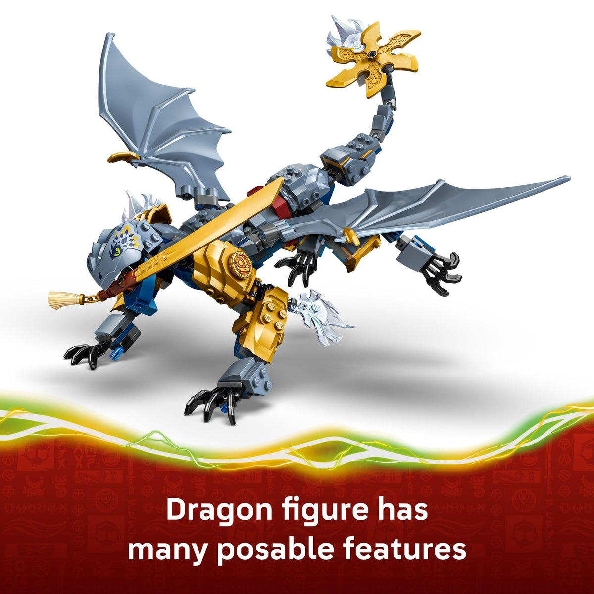 LEGO NINJAGO Ninja Dragon Riyu’s Battle Building Toy for Boys & Girls - Ninja Poseable Dragon Toy Playset for Kids, Ages 7+ - Includes 4 Minifigures for Pretend Play - Gift Idea for Birthdays - 71855