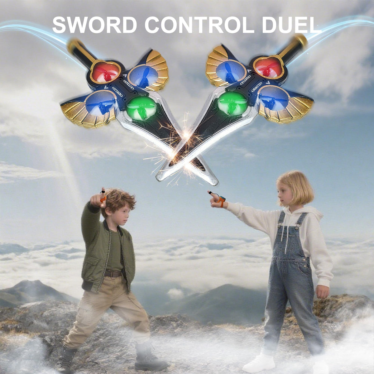 Virellia Flying Sword RC Airplane, Gesture Control Airplane for Kids Adult 8-16, Remote Control Drone Sword with Light, 360° Flip, Gravity Sensing, Stunt Roll, Gifts for Kids Boys Girls, Gold