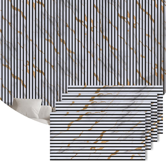 4 Packs Acoustic Wall Panel, 47.2"x23.6" Wood Slat Sound Absorbing Panel, Sound Proofing Panels for Office,Home Theater,Studio, Faux Marble