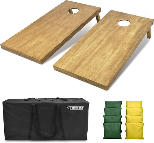 GoSports 4 ft x 2 ft Regulation Size Wooden Cornhole Boards Set - Includes Carrying Case - Full Regulation Size Bean Bag Toss Boards