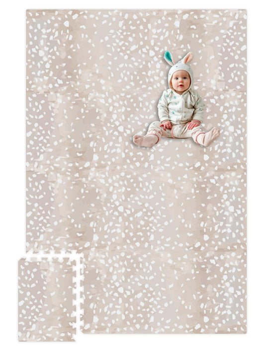 Premium Soft Foam Baby Play Mat 5.5 x 3.9 ft, Easy to Clean, 0.5” Thick – Modern Terrazzo Design for Playrooms and Home Décor