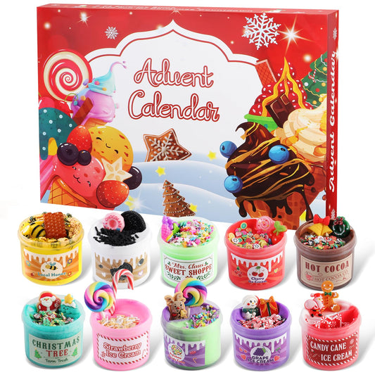 24 Pack Slime Kit with 14 Cute Charms, 10 Slime Blind Box, DIY Sensory Toys for Kids 4-12 Boys Girls, Birthday Party Favors Gift Bag Fillers & Holiday Gifts