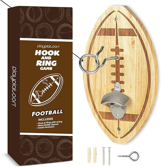 Play Platoon Hook and Ring Toss Bar Game for Adults - Wood Toss Ring Game for Adults - Perfect Home, Basements, & Bar Gifts