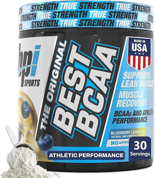 BPI Sports Best BCAA Powder - Muscle Recovery Support - Branched Chain Amino Acids | Building Blocks of Protein and Muscle - Post Workout Recovery ??Hydration - Blueberry Lemonade, 30 Servings